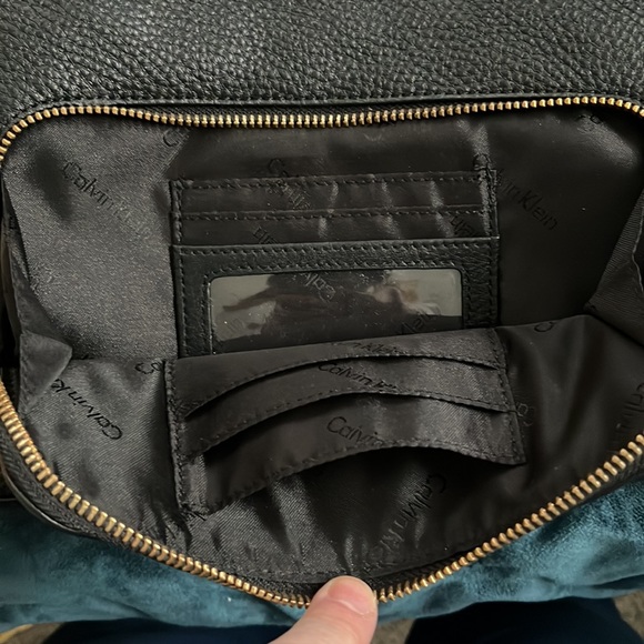 Calvin Klein Black Leather Purse with built in wallet - Picture 3 of 8